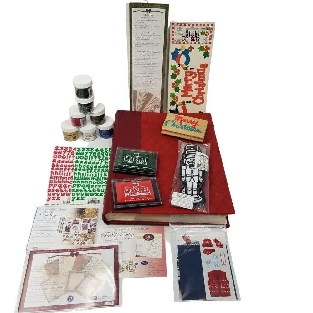Creative Memories Rubber Stampede Christmas Scrapbook Sticker Stamp Die Cuts Lot